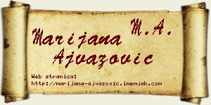 Marijana Ajvazović vizit kartica